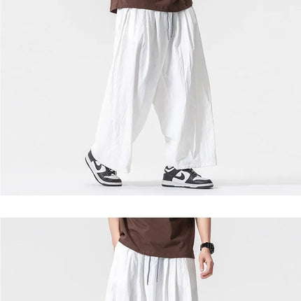 Pantaloni Harem Oversize da Uomo Leggeri Sottili Traspiranti Tinta Unita Stile Harajuku Gamba Larga Casual Moda Pantaloni Dritti Uomo 5XL