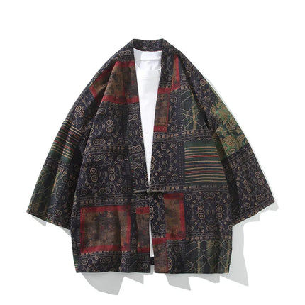 Camicie Uomo Yukata Cosplay Kimono Giapponese Retrò, Camicie Etniche Stampate da Uomo, Camicie in Lino Moda Donna, Blusa Oversize Haori