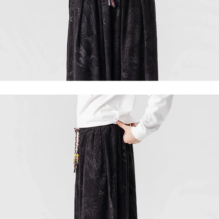 Pantaloni a gamba larga in velluto a coste da uomo in stile giapponese pantaloni larghi casual da uomo spessi e caldi pantaloni a lanterna Hip Hop streetwear taglie forti 5XL
