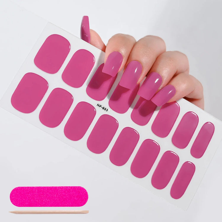 Semi Cured Wraps Fast Gel Nail Sticker Soild Nail Gel Wraps Adhesive Full Cover Gel Nail Decal UV Lamp Cured Manicure Decoration2028