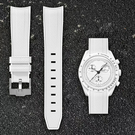 Per Omega Swatch 20mm Curva cinturino per orologio Speedmaster MoonSwatch Planet Snoopy cinturino cinturino a sgancio rapido braccialetto in gomma platinumshop