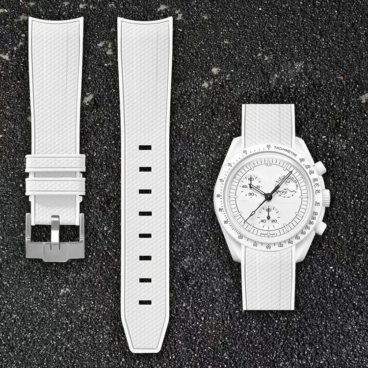 Per Omega Swatch 20mm Curva cinturino per orologio Speedmaster MoonSwatch Planet Snoopy cinturino cinturino a sgancio rapido braccialetto in gomma platinumshop