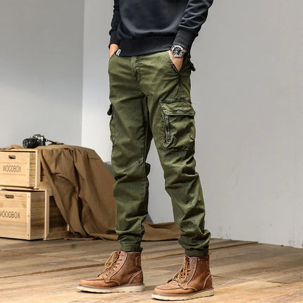 CAAYU American Casual Men'S Work Pants Hip-Hop Fashion Casual Versatile Multi Pocket Design Work Pants Long Pants Men'S Long Pan