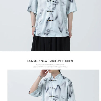 Camicie Stampate da Uomo, Stile Retrò Hawaiano, Traspiranti, Comode e Oversize con Maniche Corte