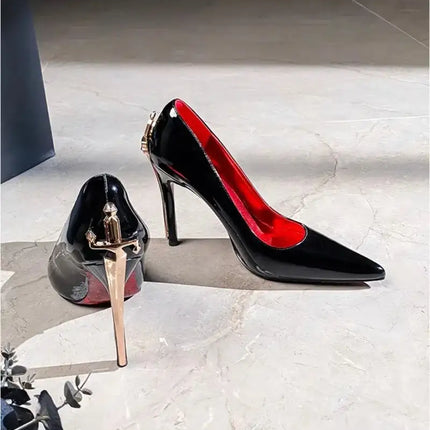 Scarpe da Donna di Design di Lusso, Tacchi Alti a Punta Stiletto con Design a Scettro e Spada Dorata, Moda Regina 2026, Zapatos De Mujer platinumshop