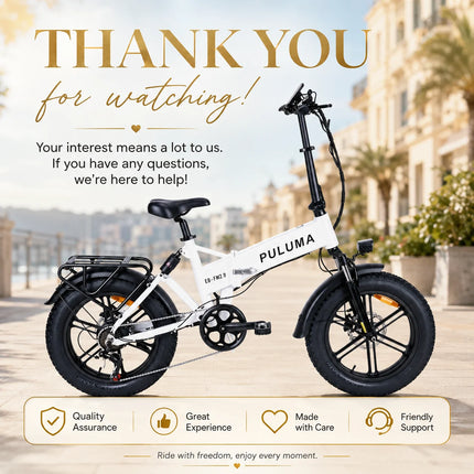Bicicletta elettrica pieghevole PULUMA FM2.0 con motore da 500W, batteria rimovibile 48V15AH, pneumatici all-terrain da 20*4 pollici, e-bike da montagna per adulti, velocità 25-40km/h, freni a disco idraulici a 7 velocità,