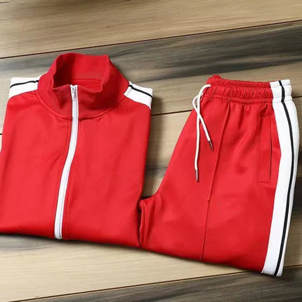 European and American new leisure sports suit men and women high-end fashion space cotton cardigan fashion two-piece large size PlatiNum