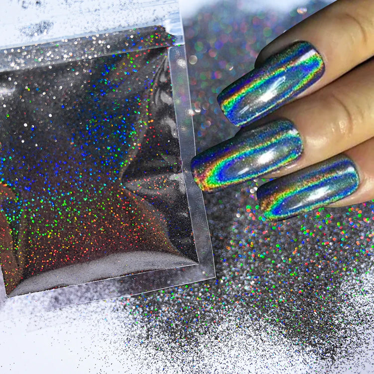 10g/Bag Glitter Snow White Nail Art Sugar Powder Sweater Laser Shiny Decoration Chrome Powder Woolen Candy Effect Nails 2027