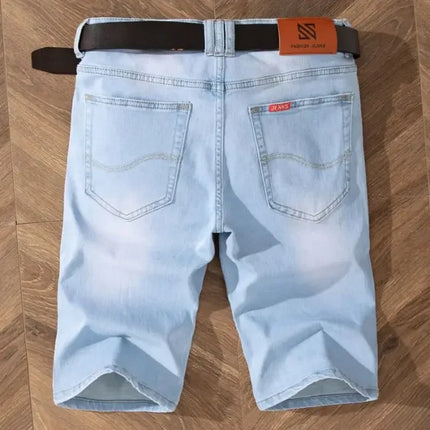 2025 Estate Marca Stretch Sottile Bermuda Masculina Cotone Denim Jeans Jorts Uomo Al Ginocchio Morbido Ropa Hombre Pantaloncini
