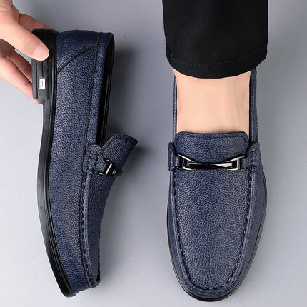 Mocassini in Vera Pelle per Uomo, Scarpe Casual Classiche per Lavoro e Pendolarismo, Slip-on Comodi per Passeggiate