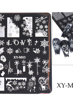 1 PC Nail Stamping Plates Christmas French Xmas Steel Printing Stencil Snowflakes Nail Stamp Templates Nail Art Manicure Tools