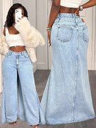 Jeans da Donna a Vita Alta dal Design Casual e Alla Moda