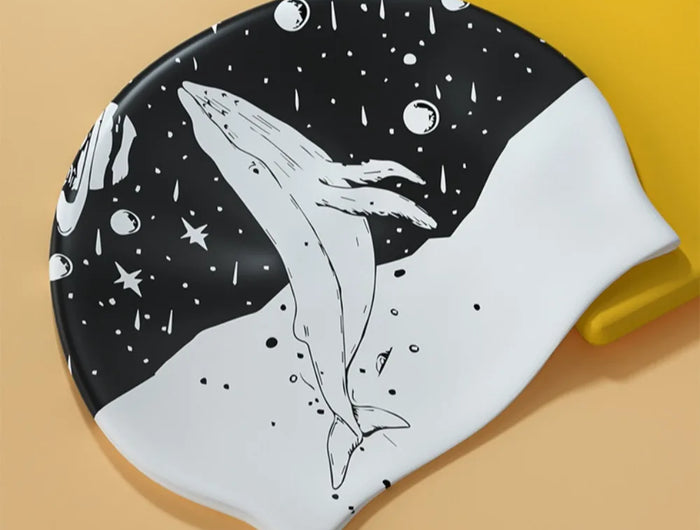 Cuffia da nuoto in silicone Attrezzatura per piscina Cappelli da nuoto impermeabili antiscivolo Protezione per le orecchie Cuffie da bagno elastiche Capelli lunghi Adulti