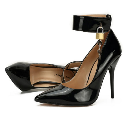 Scarpe décolleté sexy con tacco alto Scarpe da donna con cinturino alla caviglia Chiave Dec Designer di lusso con punta a punta Scarpe con tacco a spillo da donna nere rosse