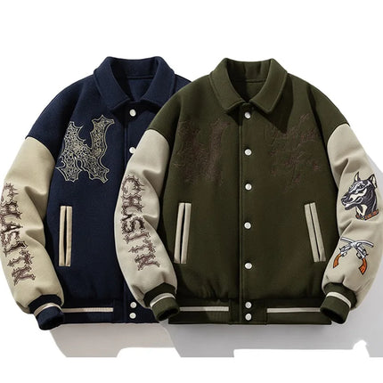 Man Baseball Jacket Winter Letter Embroidery Varsity Jacket Women American Vintage Coat Warm Fashion Hip Hop Original Original