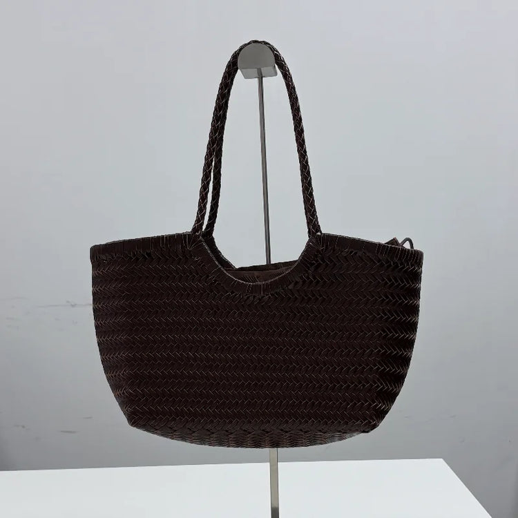 Borsa da donna in paglia intrecciata 2in1 Borsa da ascella in paglia con tracolla regolabile Borsa a tracolla per gnocchi di grande capacità per borsa a secchiello da spiaggia estiva
