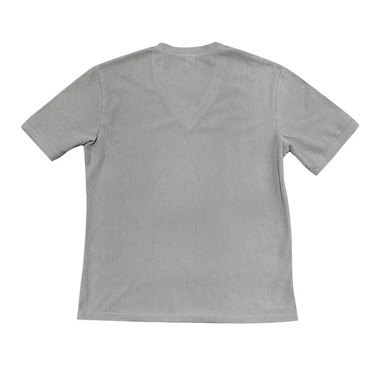 T-shirt casual slim tinta unita con scollo a V da uomo estiva europea e americana in velluto a coste da uomo Amazon