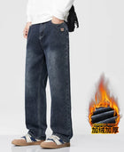 American Retro Jeans Men's 2026 Autumn and Winter with Plush New Trendy Brand High Street Casual Loose Straight Leg Long Pants