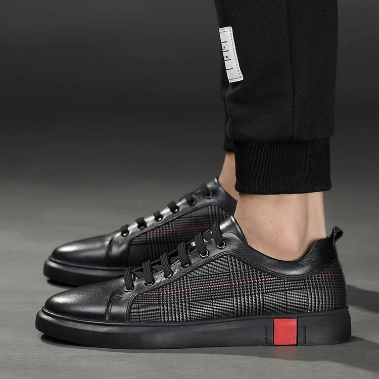 Fashion Trendy Skateboarding Shoes Men Leather Sneakers Casual Shoes Luxury Brand Designers