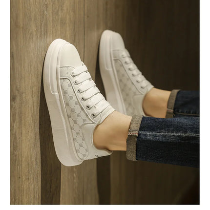 Leather Men Shoes Sneakers Trend Casual Shoe Breathable Leisure Male Sneakers Non-slip Footwear Men Vulcanized Shoes2026