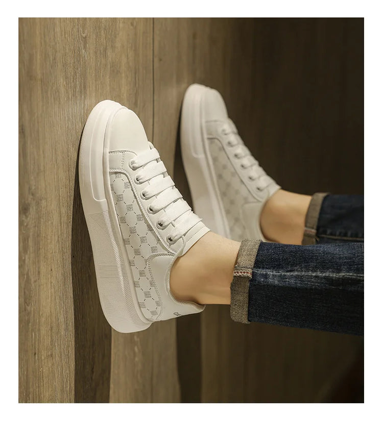 Leather Men Shoes Sneakers Trend Casual Shoe Breathable Leisure Male Sneakers Non-slip Footwear Men Vulcanized Shoes2026