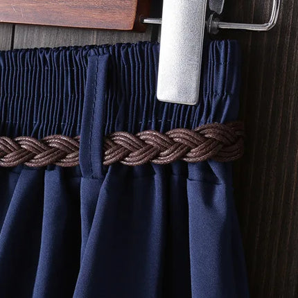 Gonna estiva midi al ginocchio da donna con cintura Gonna da scuola a pieghe a vita alta da donna coreana alla moda femminile
