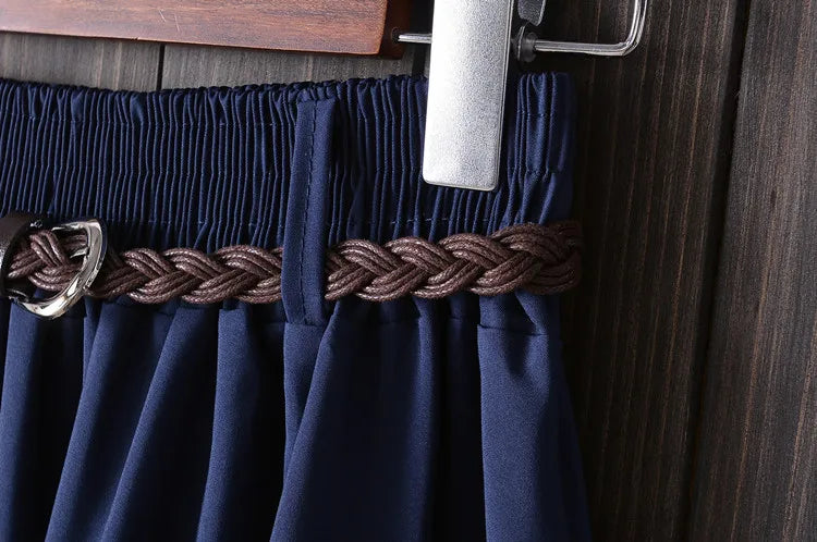 Gonna estiva midi al ginocchio da donna con cintura Gonna da scuola a pieghe a vita alta da donna coreana alla moda femminile