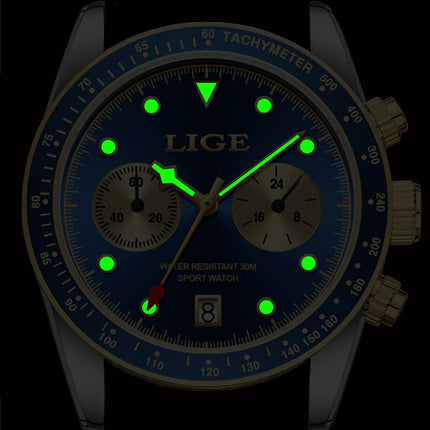 LIGE Nuovi orologi da uomo Orologi da polso al quarzo da uomo di lusso delle migliori marche Cronografo sportivo impermeabile e luminoso Relogio Masculino+BOX platinumshop