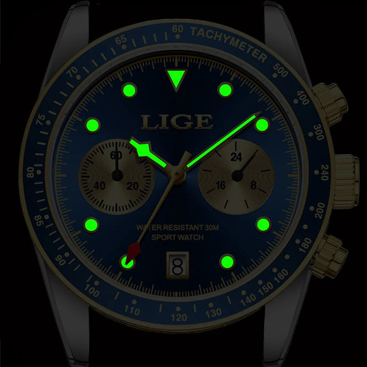 LIGE Nuovi orologi da uomo Orologi da polso al quarzo da uomo di lusso delle migliori marche Cronografo sportivo impermeabile e luminoso Relogio Masculino+BOX platinumshop