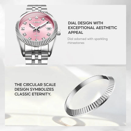 LIEBIG orologi da polso al quarzo eleganti di lusso delle migliori marche orologi automatici di moda per le donne orologio con cinturino in acciaio inossidabile Reloj Mujer platinumshop