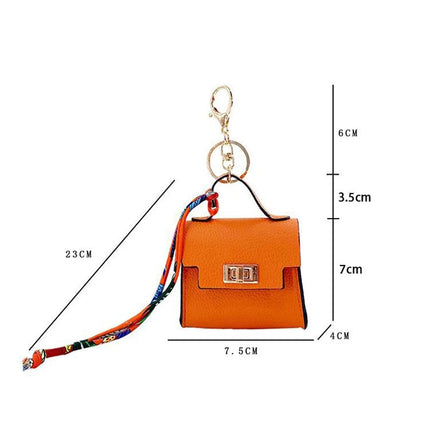 Brand Fashion Coin Purse Luxury Simple Flip Small Bag High-end Bag Pendant Exquisite Lock Silk Scarf Mini Lipstick Headphone Bag PlatiNum