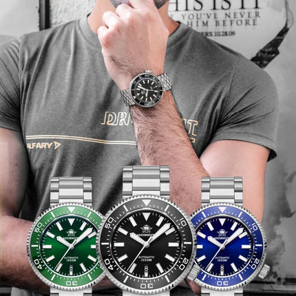 ADDIESDIVE Men's Automatic Mechanical Watch Sapphire Glass Super Luminous Watches Stainless Steel Hombre 100Bar Waterproof