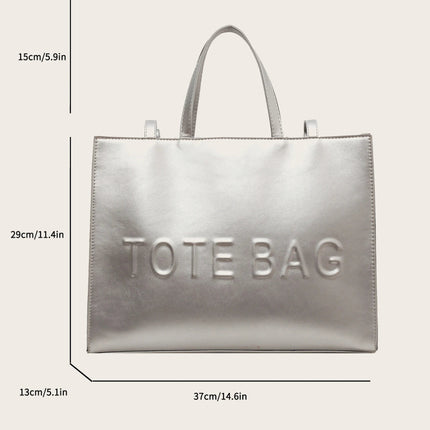 Designer Tote Bag For Women Large Capacity Handbag Portable Brand Briefcase Top Quality Pu Leather Female Shoulder Crossbody Bag PlatiNum