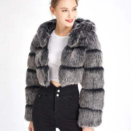 ZADORIN High Quality Hooded Short Faux Fur Coat Woman Clothing Winter Furry Faux Fur Jacket New in Coats & Jackets Fur Top Sexy