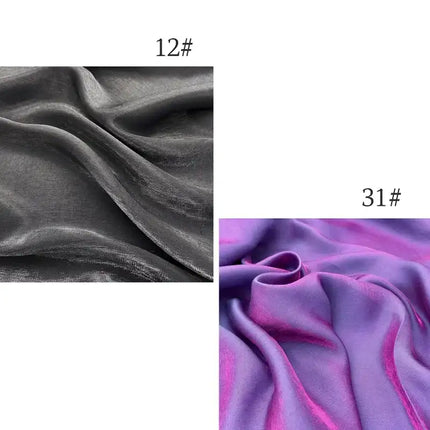 Tessuto di raso setoso in cristallo di vetro, tessuto iridescente glitterato, materiale per abiti lucidi, tessuto per indumenti lucido