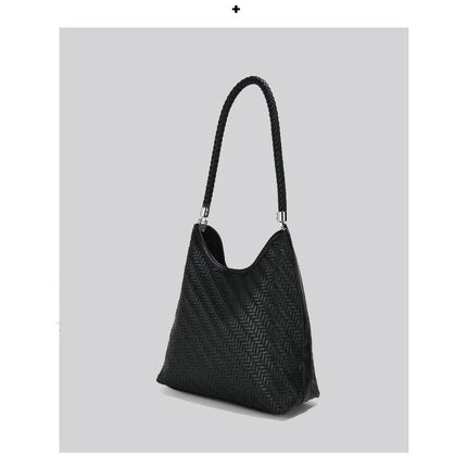 CEEKAY 2026 New Woven Hobo Bag, Retro Herringbone Texture Shoulder Bag with Woven Handle, Casual Women's Tote Bag