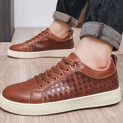 New Spring Autumn Low Cut Men's Board Shoes Fashion Lightweight Plaid Men's Casual Single Shoes