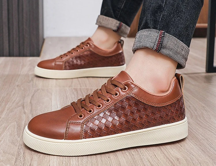 New Spring Autumn Low Cut Men's Board Shoes Fashion Lightweight Plaid Men's Casual Single Shoes