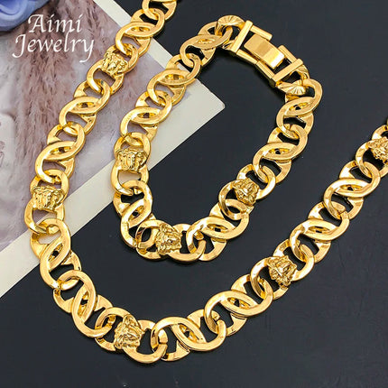 Set di Gioielli Originali per Uomo, Collana e Bracciale Hip Hop Placcati in Oro, Gioielleria alla Moda per Feste, Uso Quotidiano e Regali platinumshop