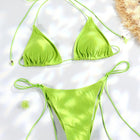 Set Bikini Triangolo Sexy Micro Thong, Costume da Bagno Donna, Biquini con Lacci, Abbigliamento da Spiaggia Stampato, Bikini Thong platinumshop
