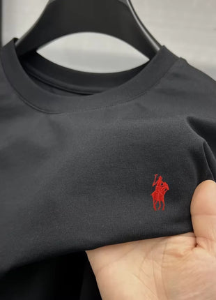 T-shirt homme col rond manches courtes 100 % pur coton, vente chaude, marque de luxe, été, broderie exquise, poney, haut respirant