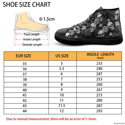 XIXIRIMIDO Red Canvas Sneakers Men New Canvas Sneakers Halloween Shoes Woman Comfortable High-Top Canvas Shoes Skull Pattern
