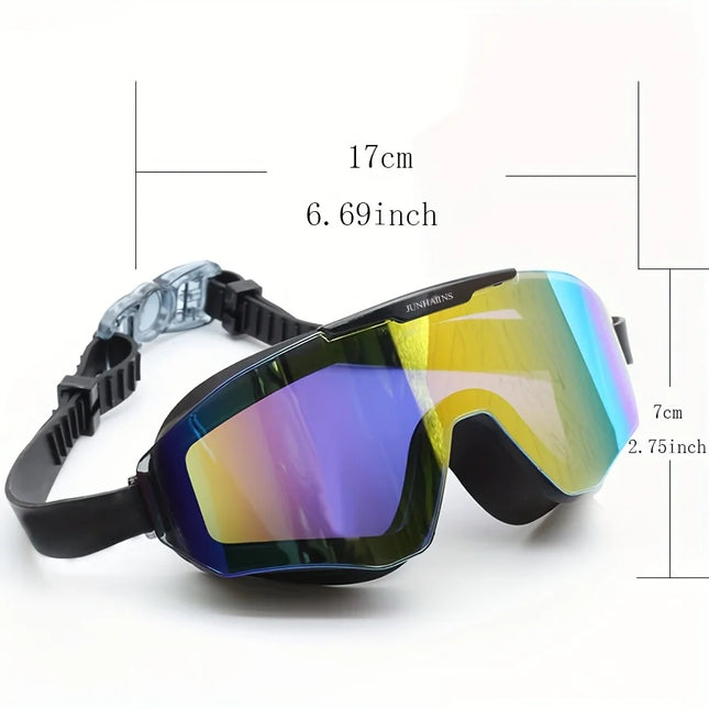 New HD Electrolytic Swimming Goggles Large Frame Water Glasses for Adults Silicone Strap PC Buceo Spearfishing Accessories