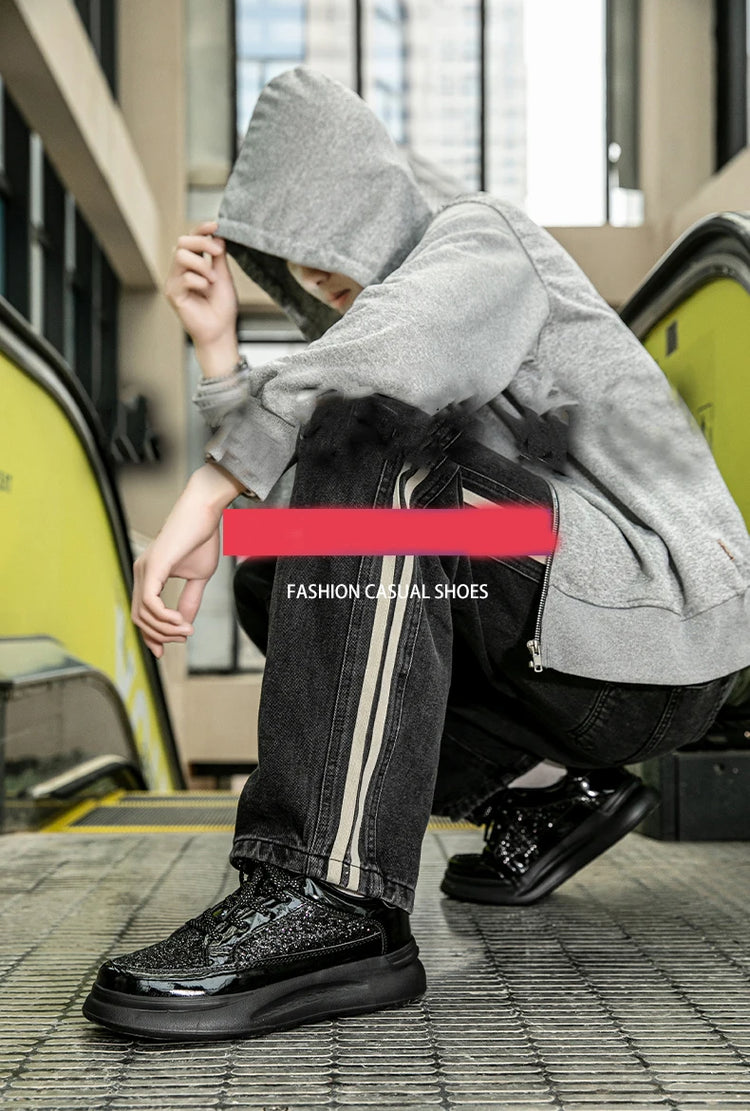 New Men Skateboard Shoes Platform Trend Sport Shoes Women Sneaker Sequin Shoes for Men Chaussure Homme Female Sneakers