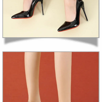 Scarpe da donna Tacchi alti rossi Décolleté sexy a punta da 12 cm Scarpe da sposa Scarpe da sposa Nude Colore nero Tacchi alti con fondo in gomma rossa platinumshop
