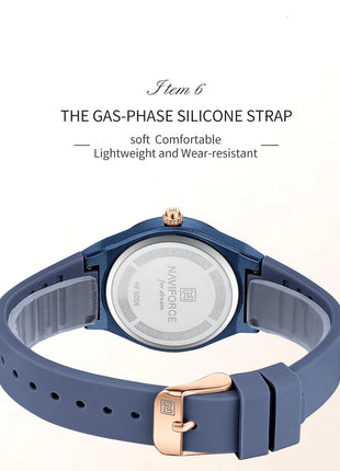 NAVIFORCE 2025 Orologi moda donna Orologio al quarzo Sport Cinturino in silicone Orologi da polso da donna Orologio semplice Regalo relogios feminino platinumshop