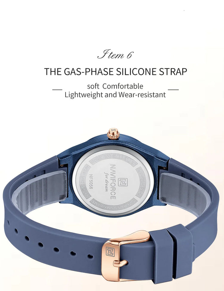 NAVIFORCE 2025 Orologi moda donna Orologio al quarzo Sport Cinturino in silicone Orologi da polso da donna Orologio semplice Regalo relogios feminino platinumshop