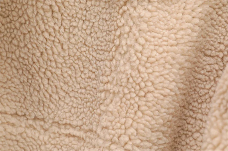 2024 New Woman's Fashion Thick Warm Faux Shearling Jacket Coat Vintage Long Sleeve Belt Hem Female Outerw