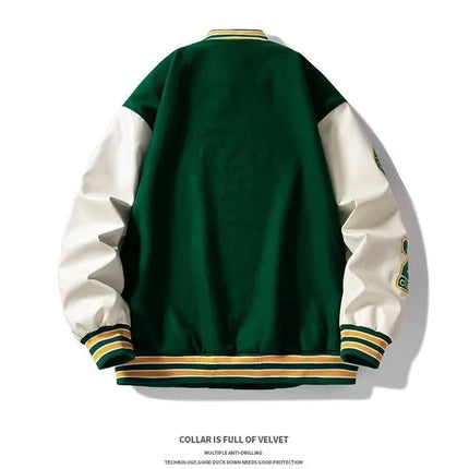 Men's Embroidered Jacket Baseball Jacket American Retro Couple Jacket Brown School Uniform Jacket Autumn Jacket Fashionable