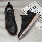 Men's Leather Casual Oxford Shoes, Breathable Anti-Slip Soft Sole Fashion Sneakers for Business Walking and Daily Wear
